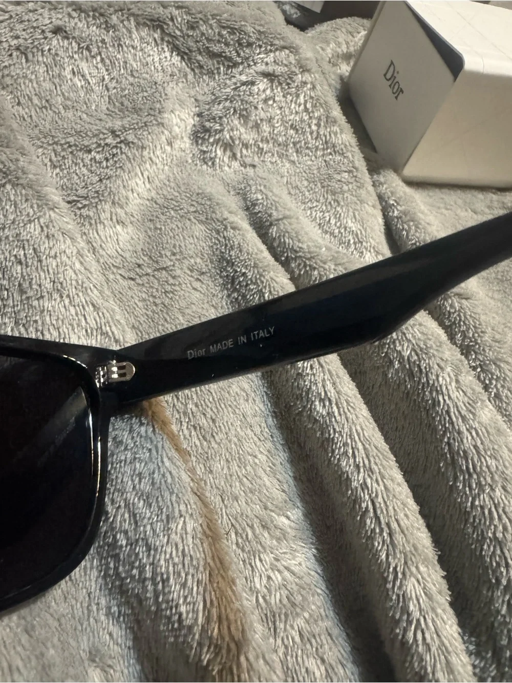 Dior Glossy Black Square Sunglasses with Dark Lenses